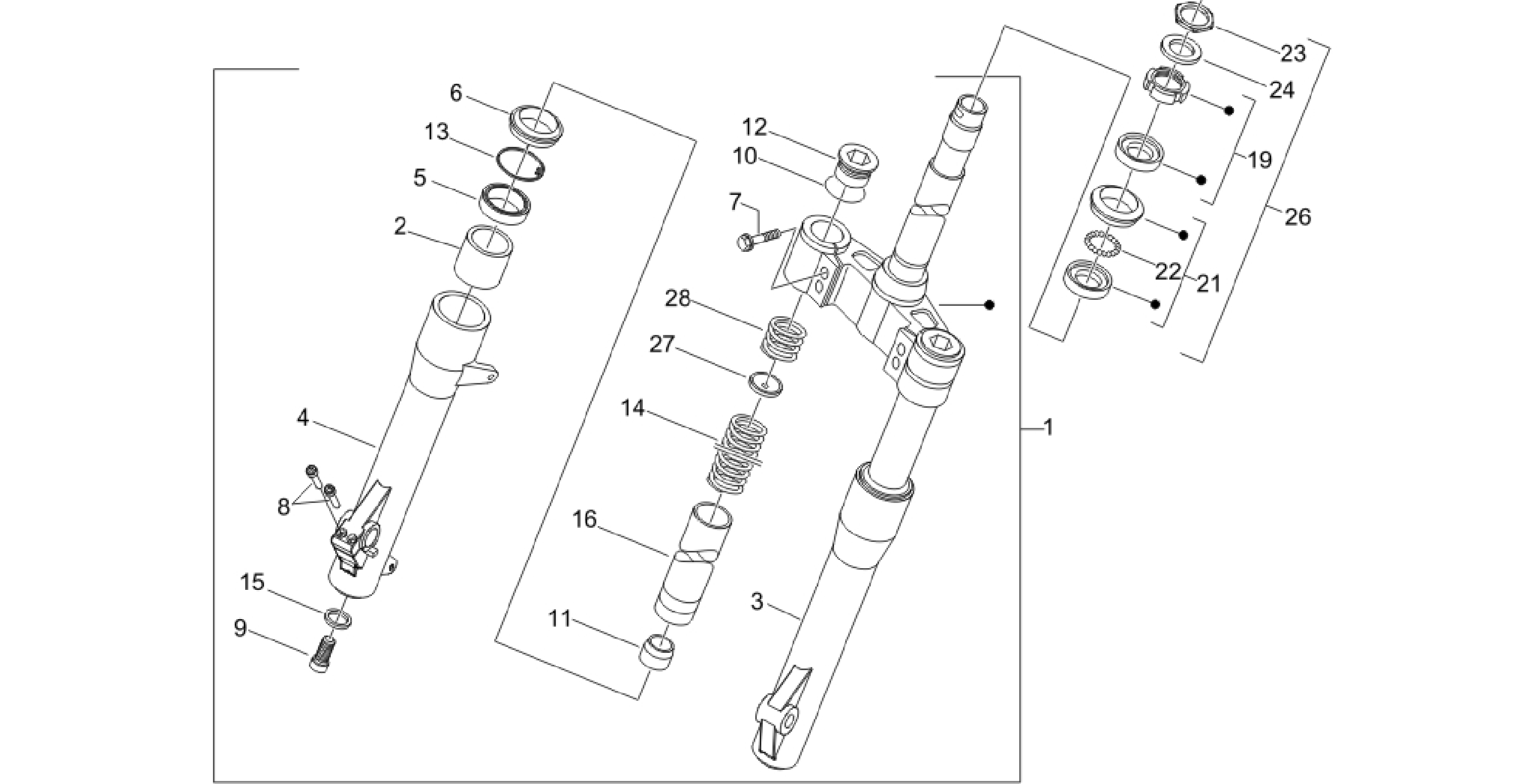 Fork/steering tube - Steering bearing unit