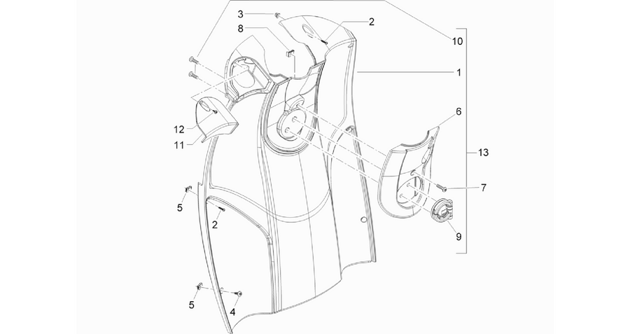Front glove-box - Knee-guard panel
