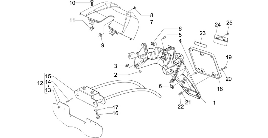 Rear cover - Splash guard
