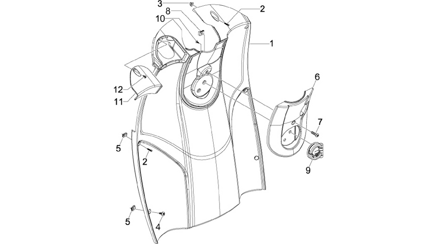 Front glove-box - Knee-guard panel