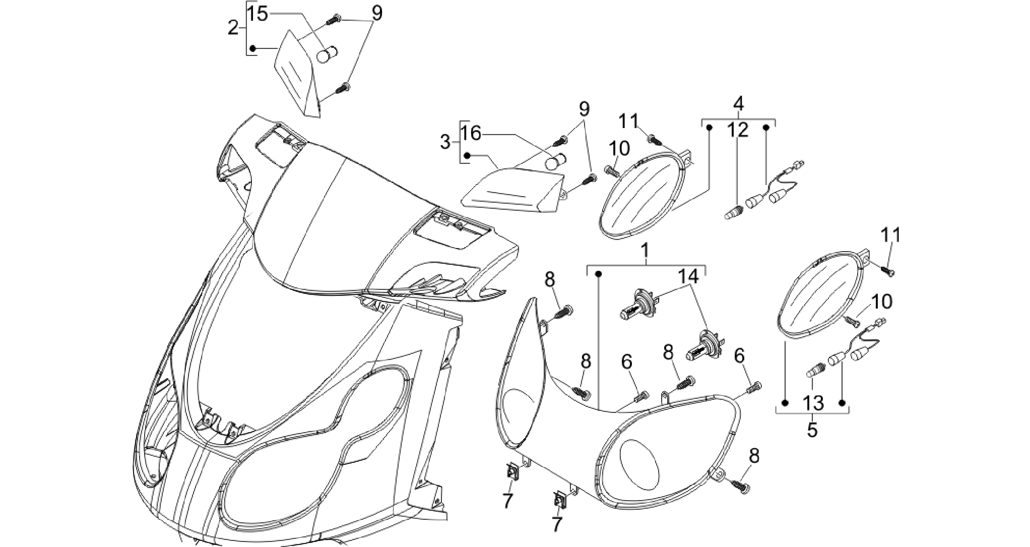 Front headlamps - Turn signal lamps