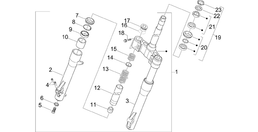 Fork/steering tube - Steering bearing unit