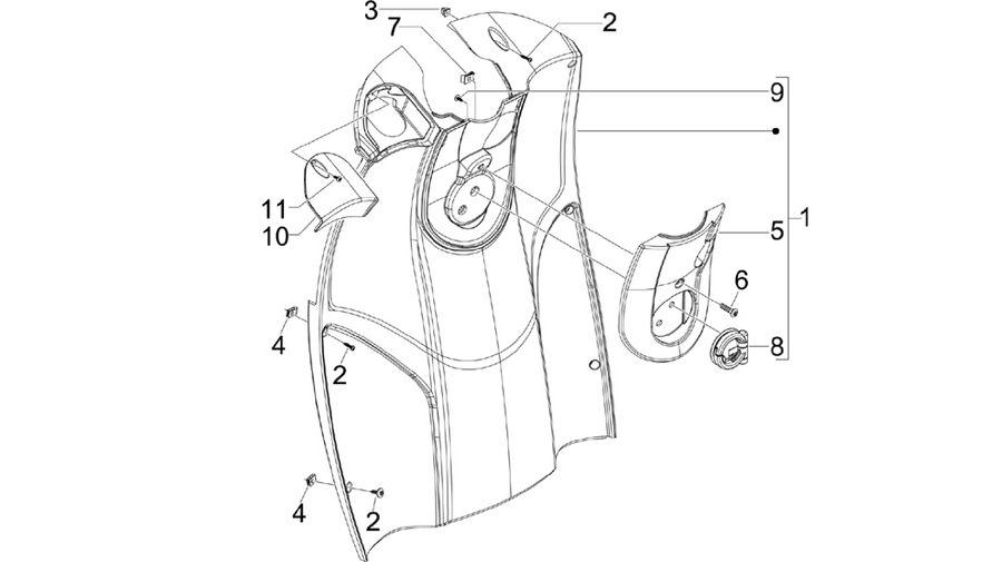 Front glove-box - Knee-guard panel