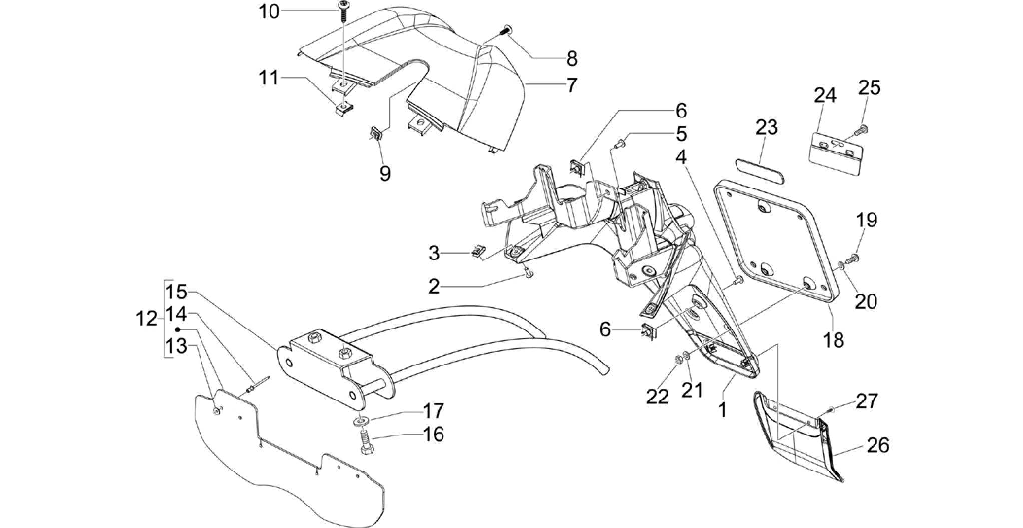 Rear cover - Splash guard