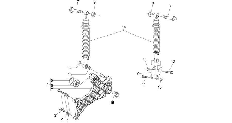 Rear suspension - Shock absorber/s