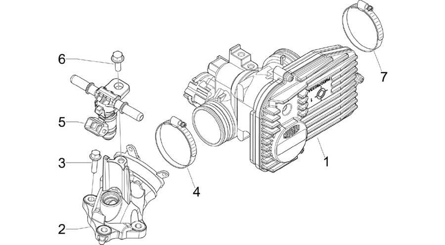 Throttle body - Injector - Induction joint