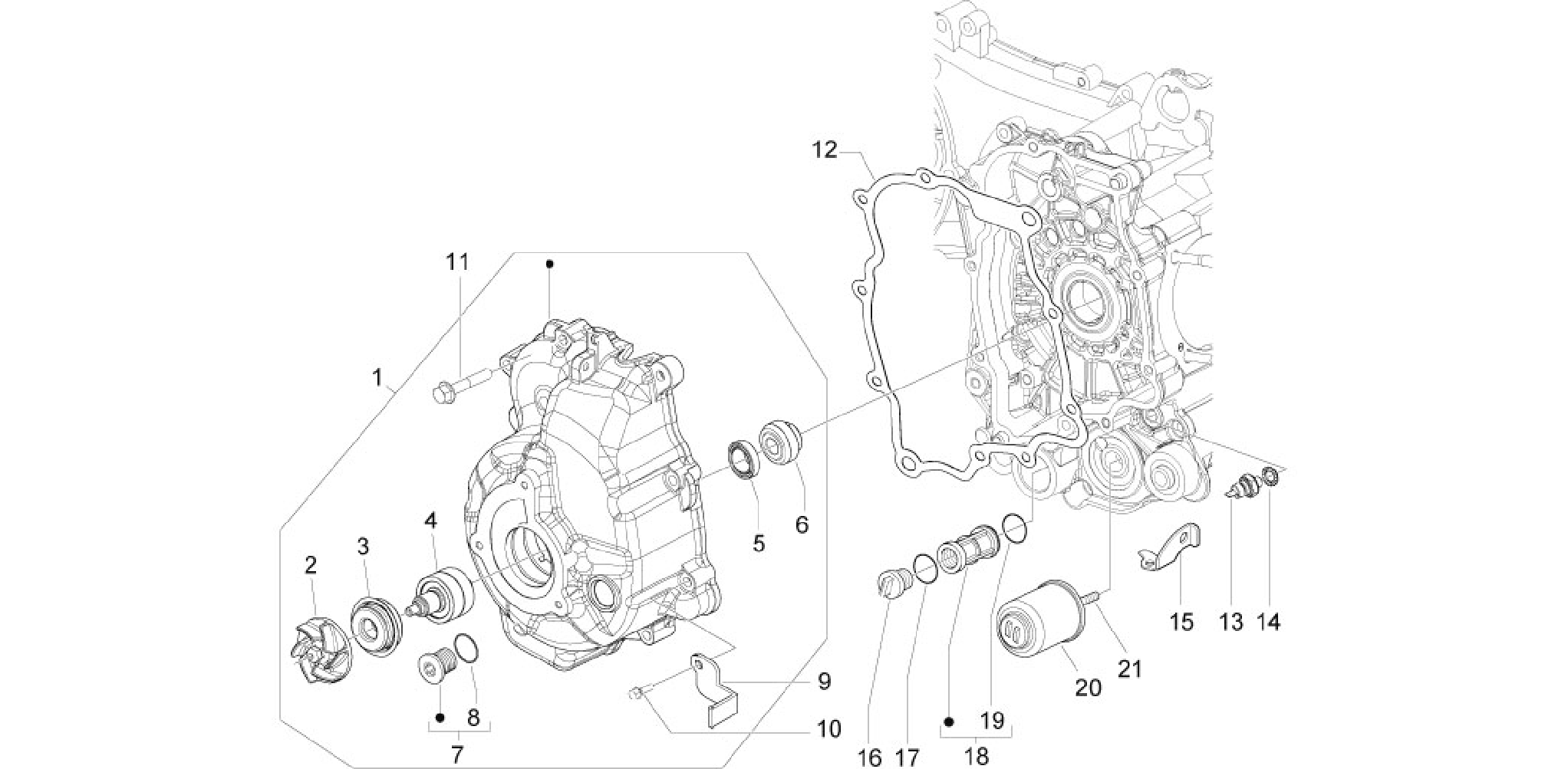 Flywheel magneto cover - Oil filter