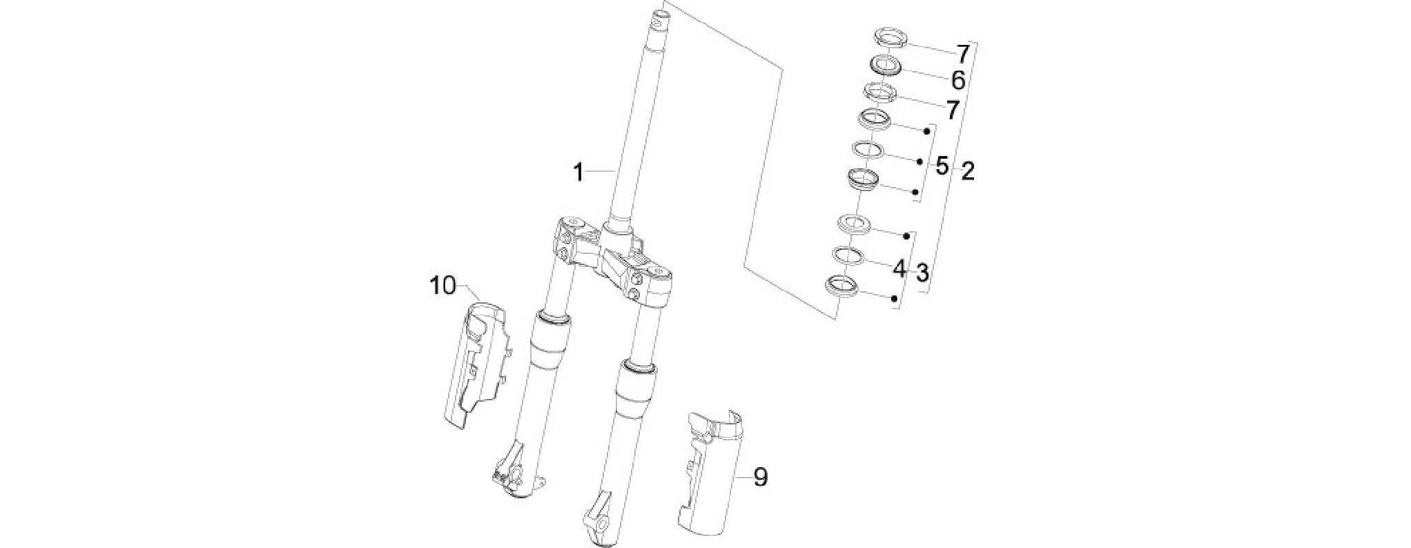 Fork/steering tube - Steering bearing unit