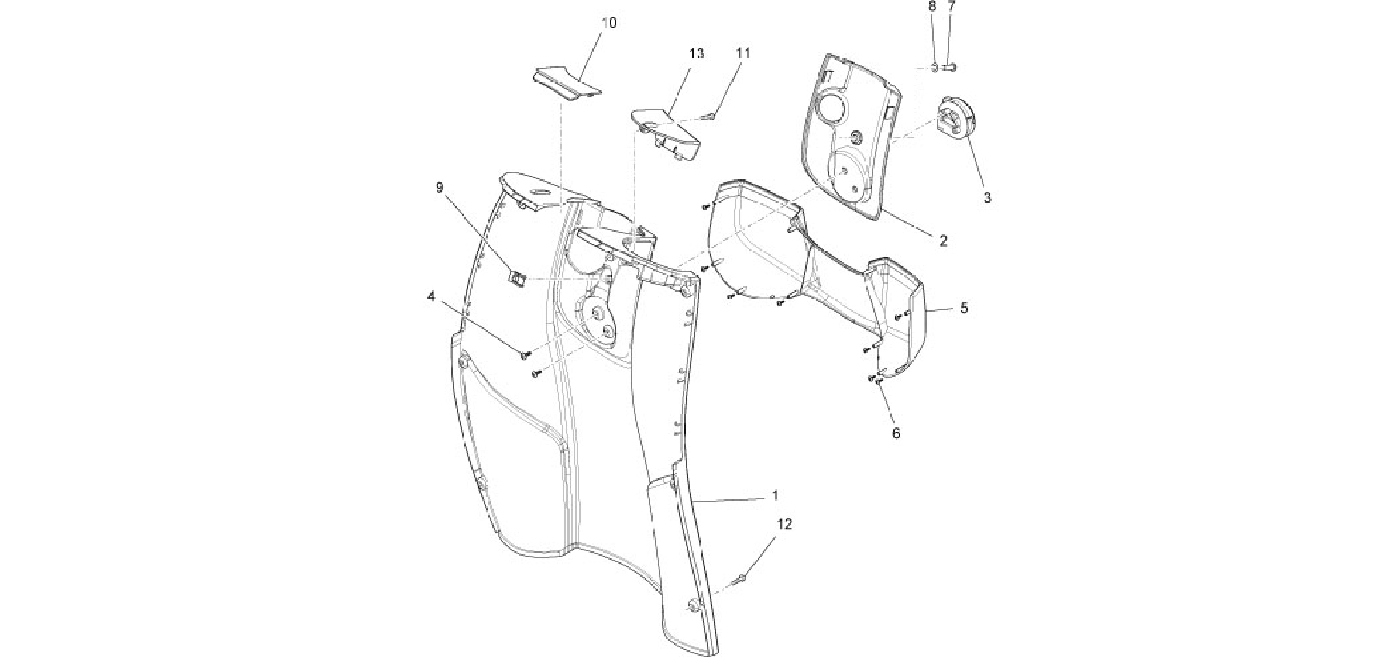 Front glove-box - Knee-guard panel