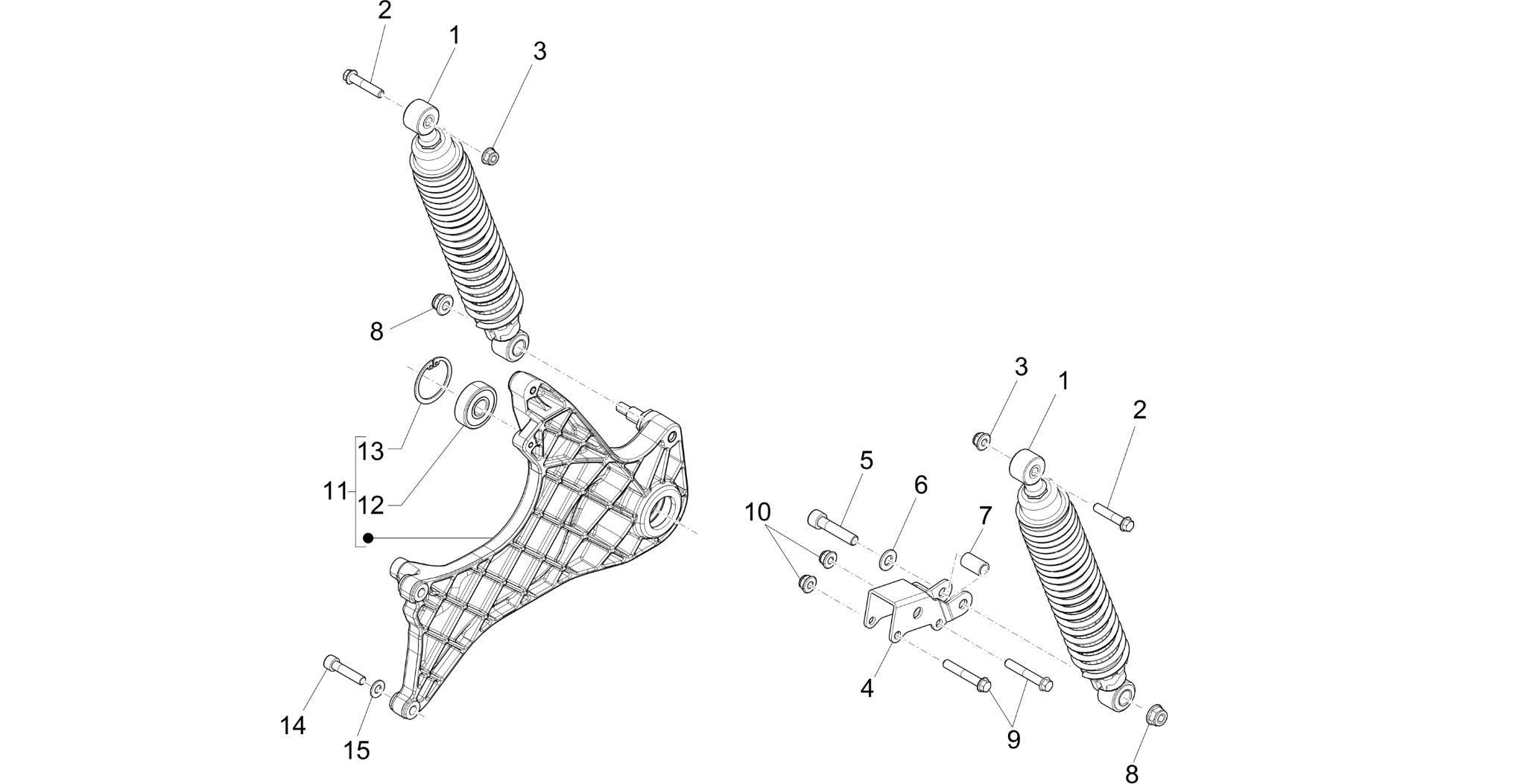 Rear suspension - Shock absorber/s