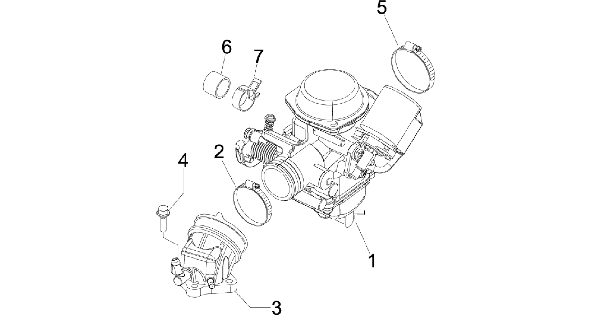 Carburettor, assembly - Union pipe