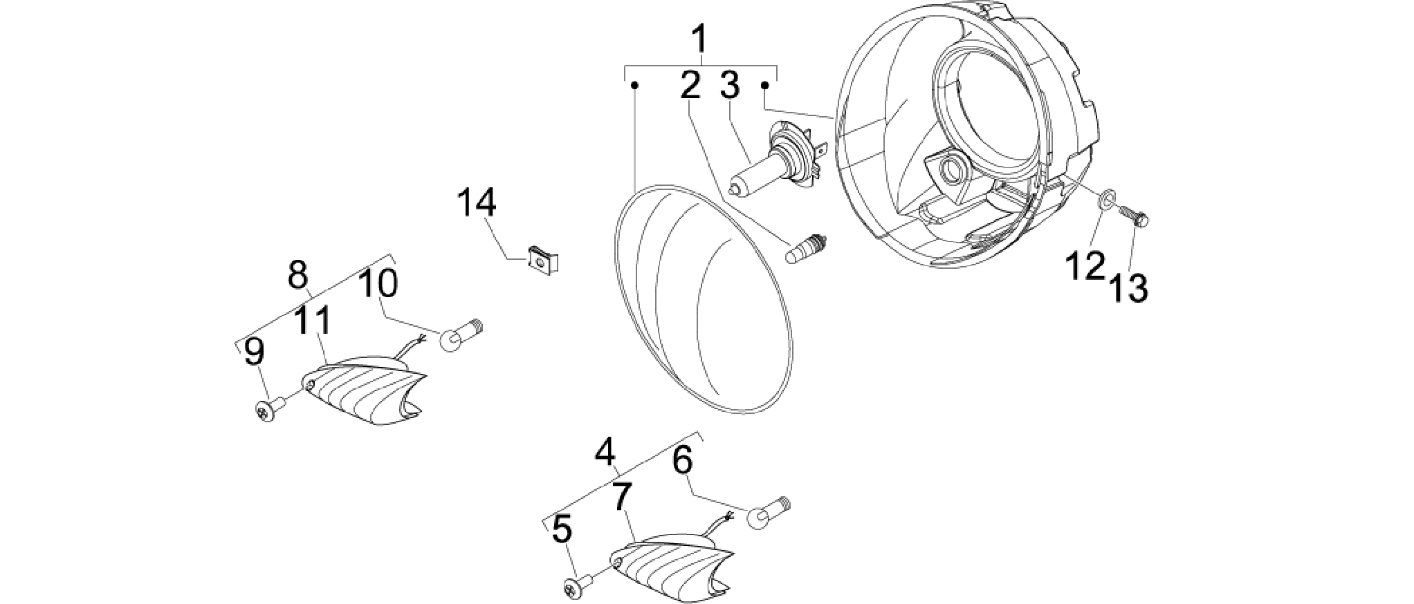 Front headlamps - Turn signal lamps