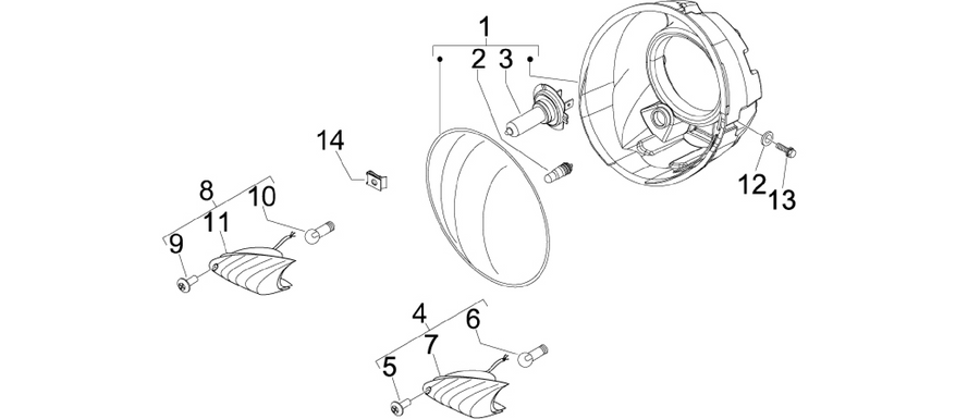 Front headlamps - Turn signal lamps