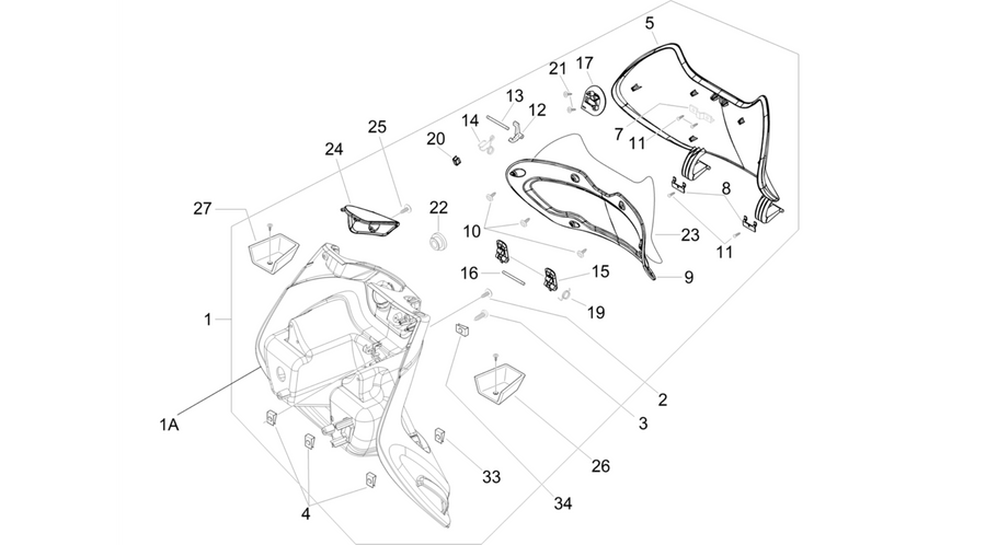 Front glove-box - Knee-guard panel
