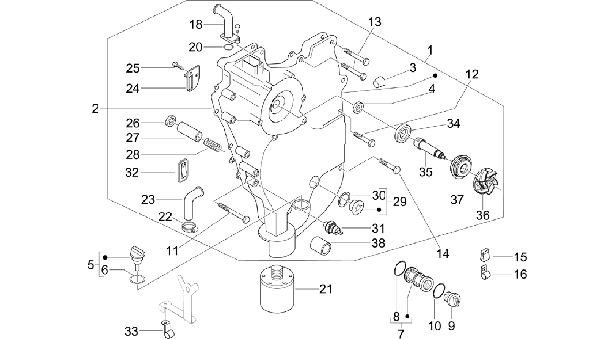 Flywheel magneto cover - Oil filter