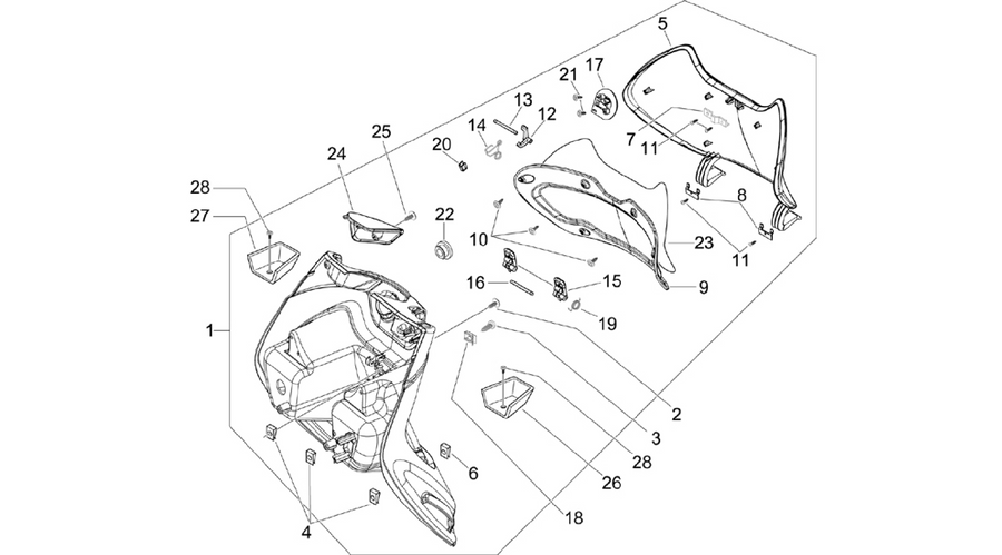 Front glove-box - Knee-guard panel