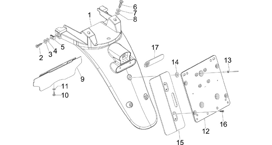 Rear cover - Splash guard