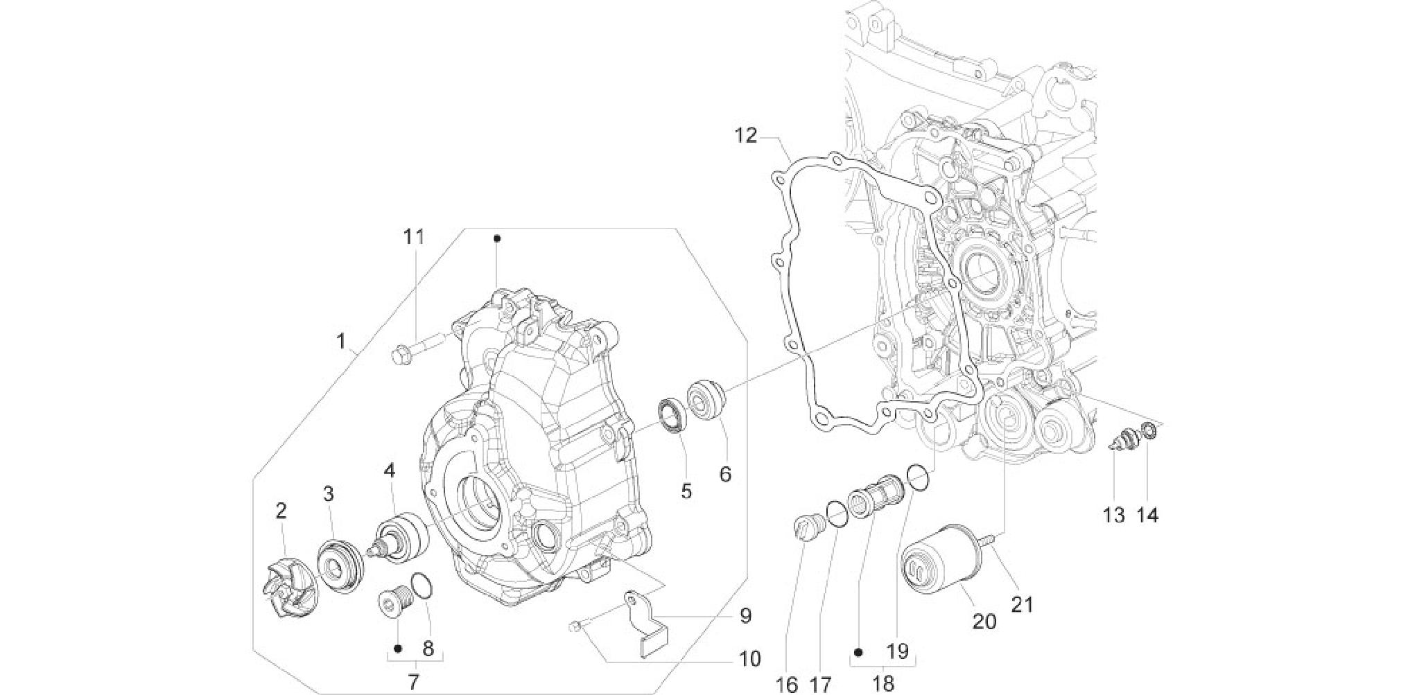 Flywheel magneto cover - Oil filter