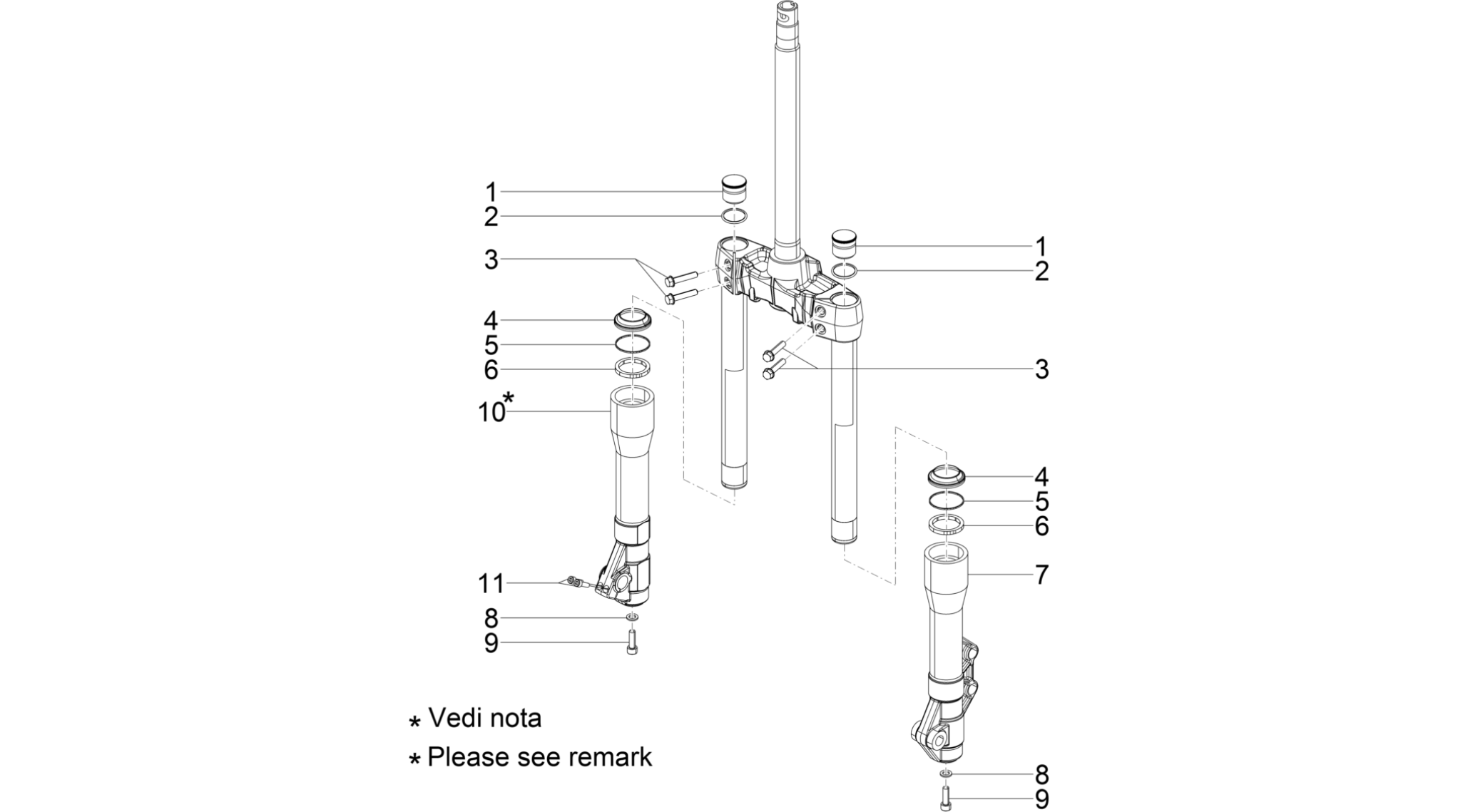 Fork's components (Kayaba)
