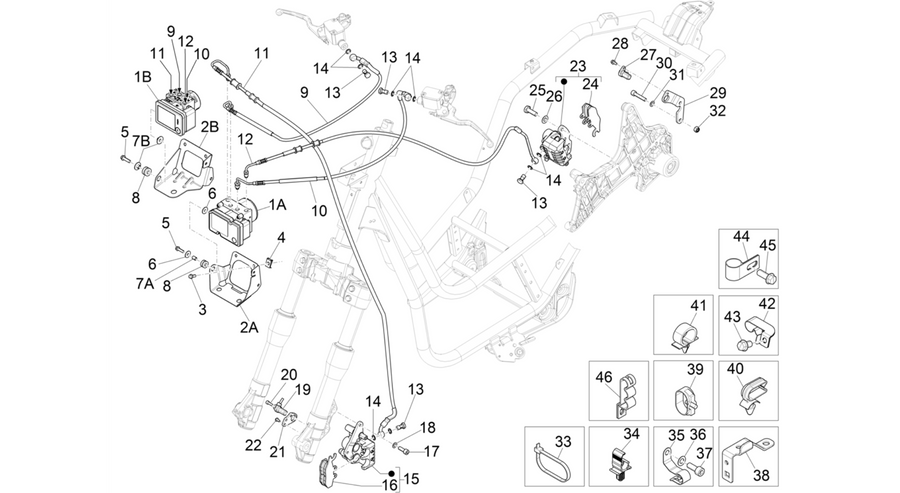 Brakes pipes - Calipers (ABS)