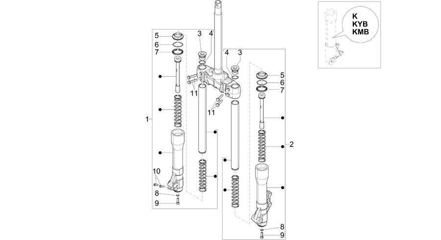 Fork's components (Kayaba)