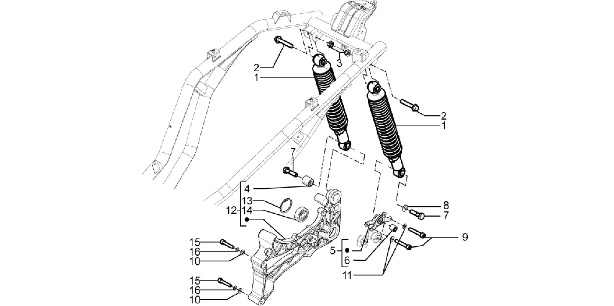Rear suspension - Shock absorber/s