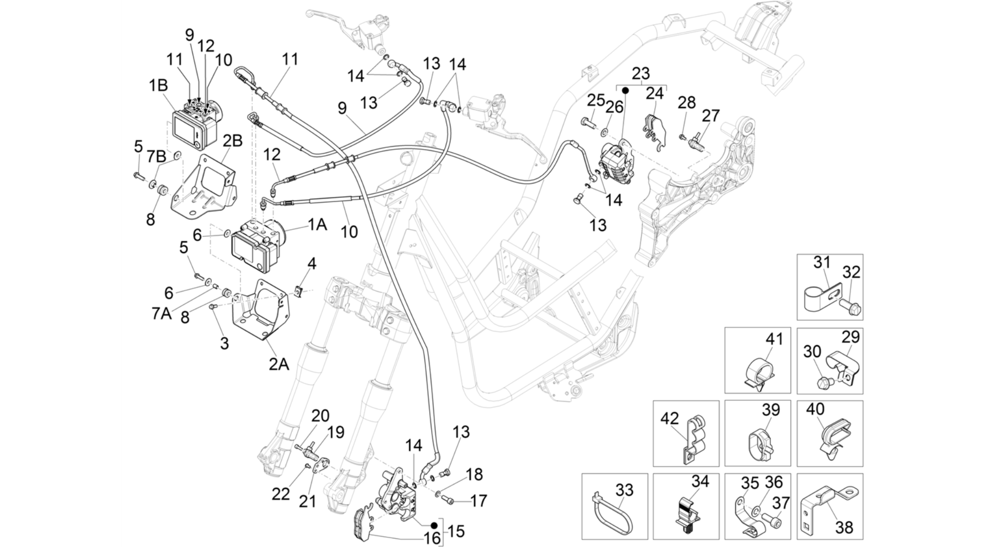 Brakes pipes - Calipers (ABS)