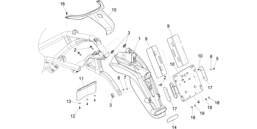 Rear cover - Splash guard