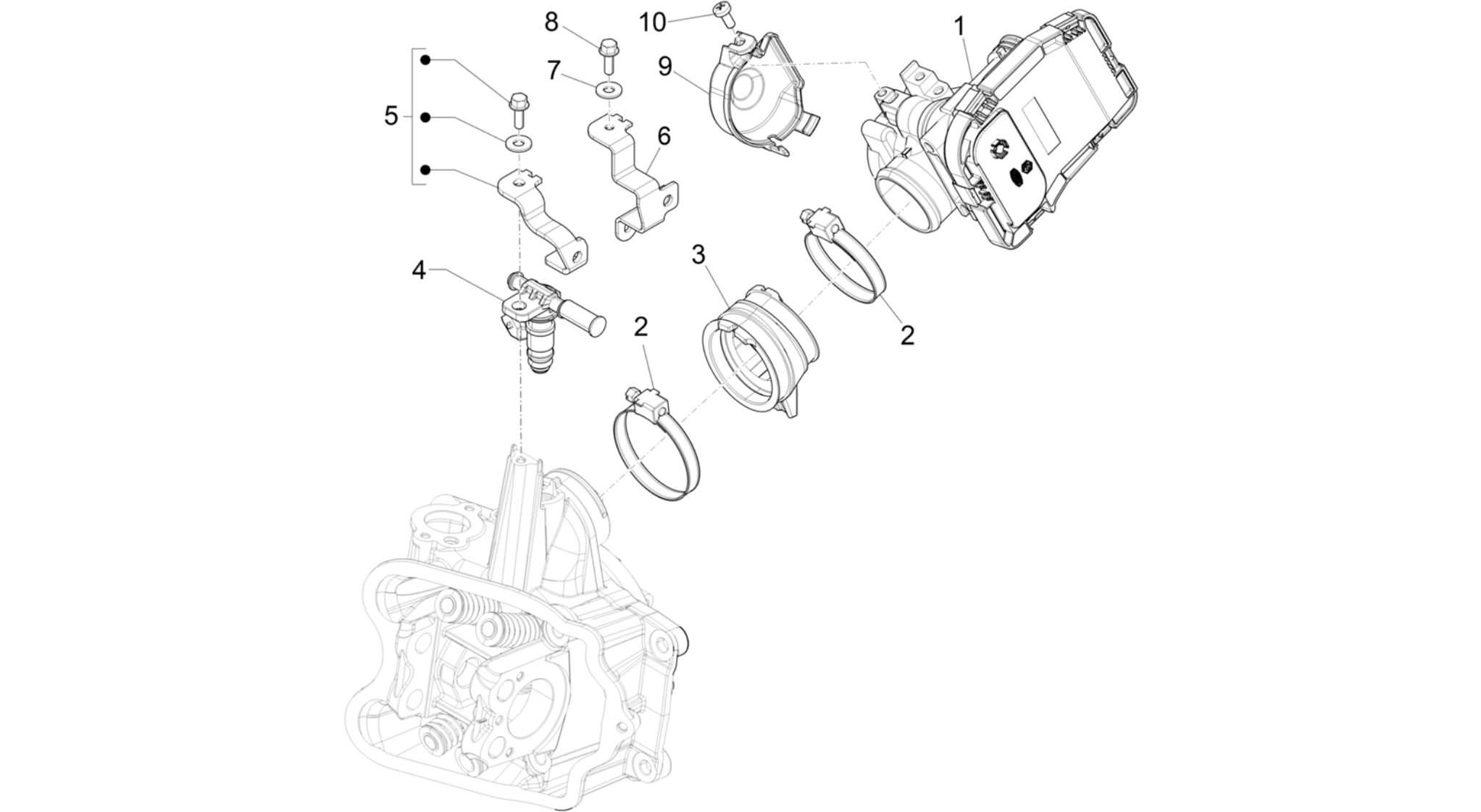 Throttle body - Injector - Induction joint