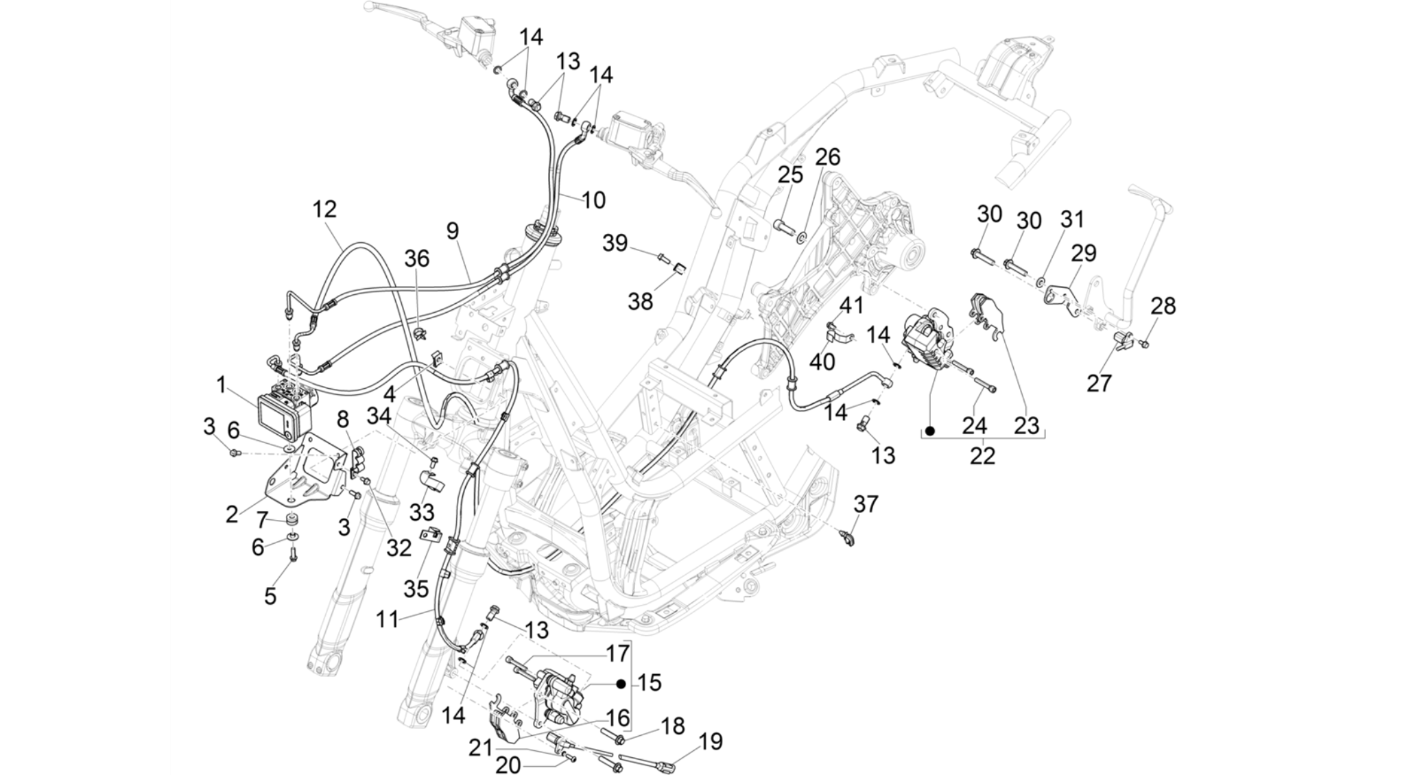 Brakes pipes - Calipers (ABS)