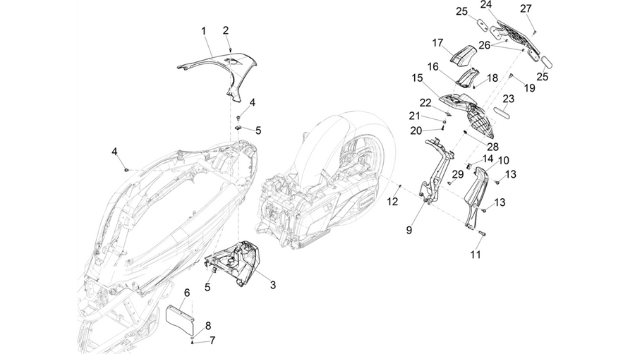 Rear cover - Splash guard