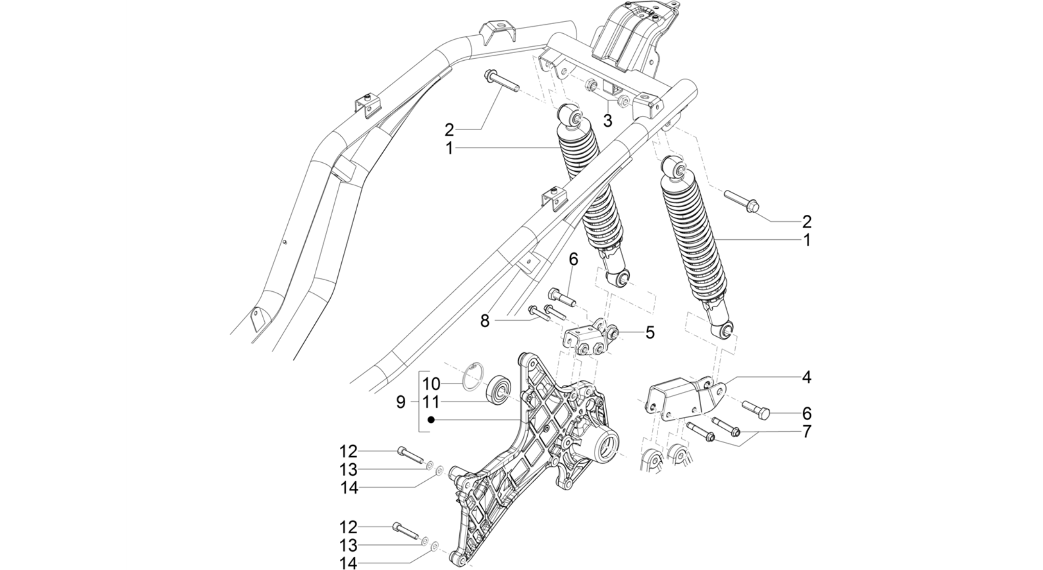 Rear suspension - Shock absorber/s