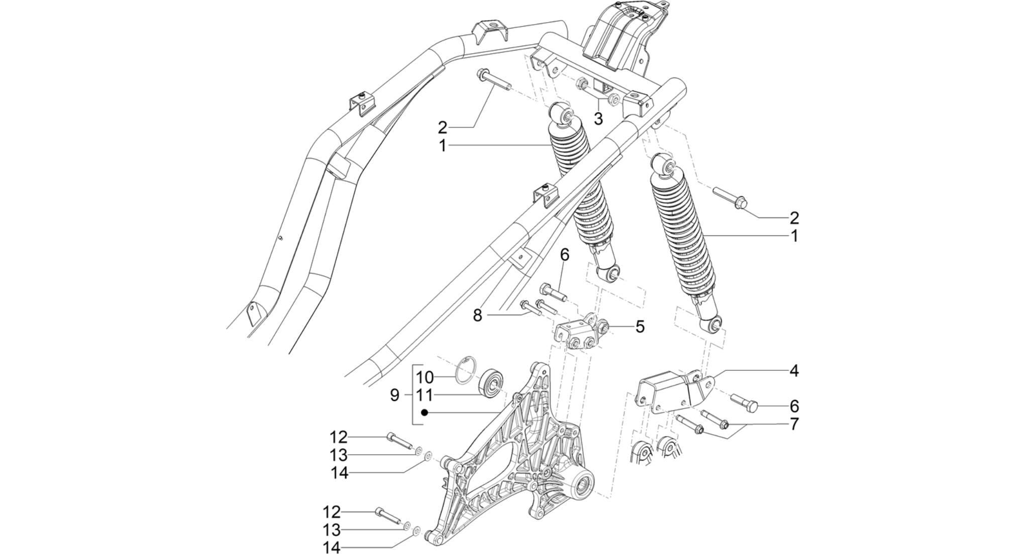 Rear suspension - Shock absorber/s