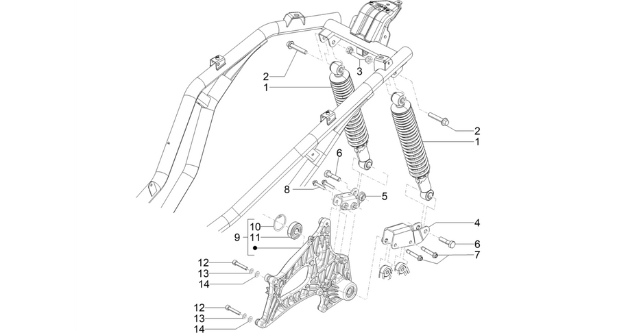 Rear suspension - Shock absorber/s