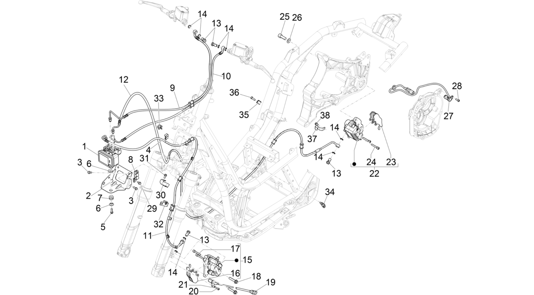 Brakes pipes - Calipers (ABS)