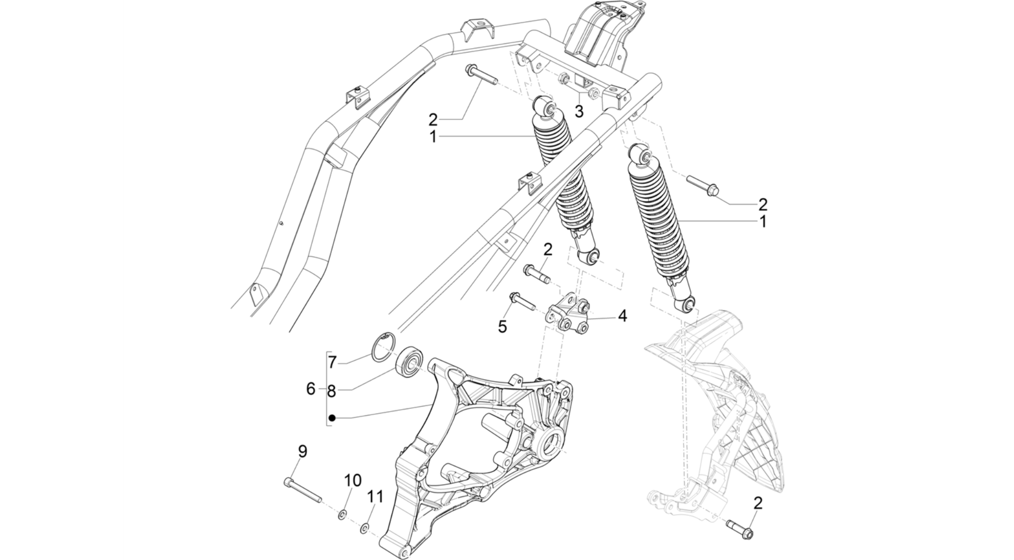 Rear suspension - Shock absorber/s