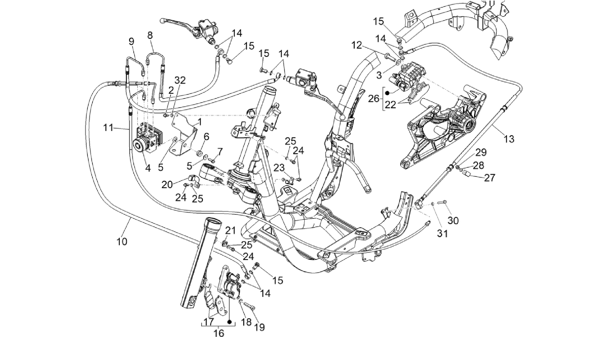 Brakes pipes - Calipers (ABS)