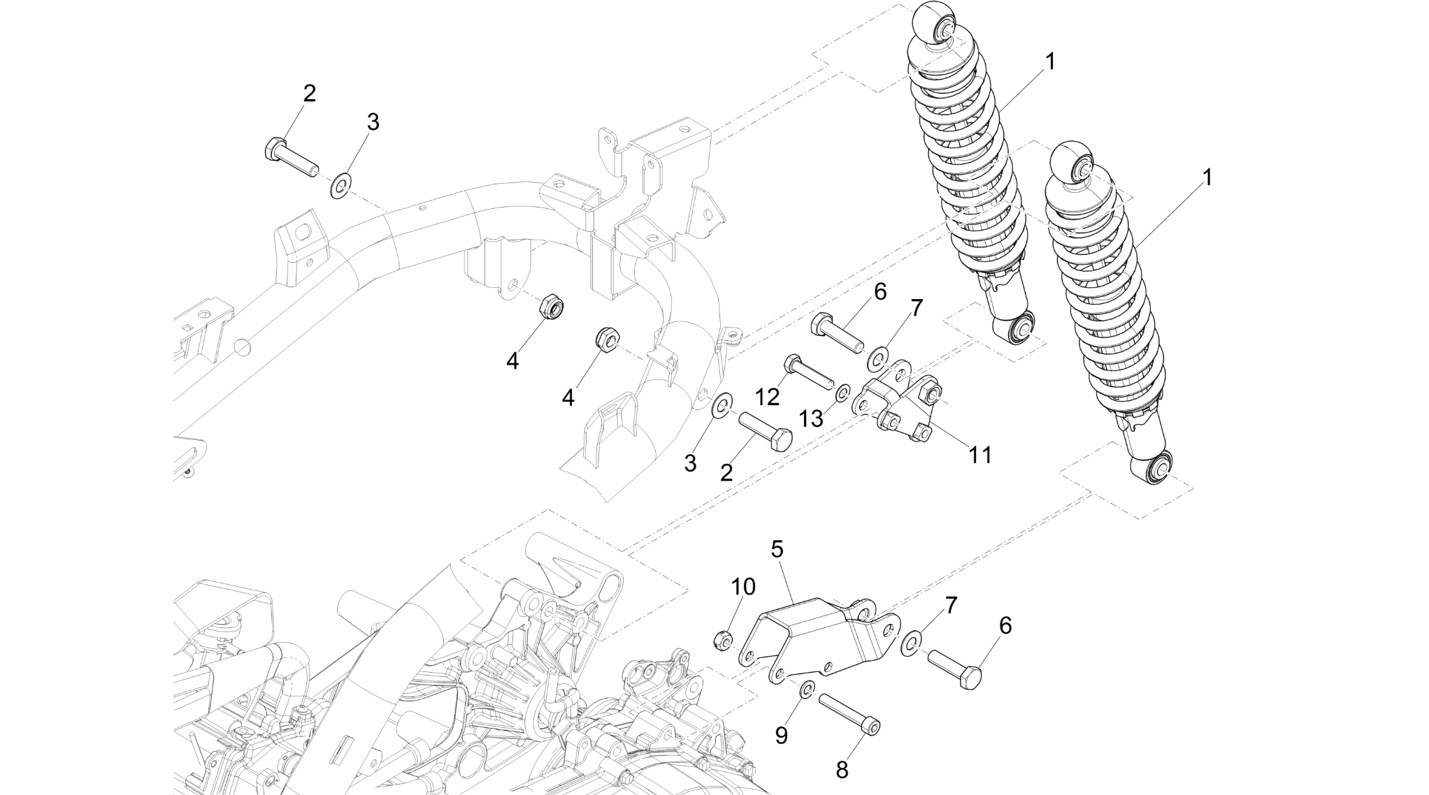 Rear suspension - Shock absorber/s
