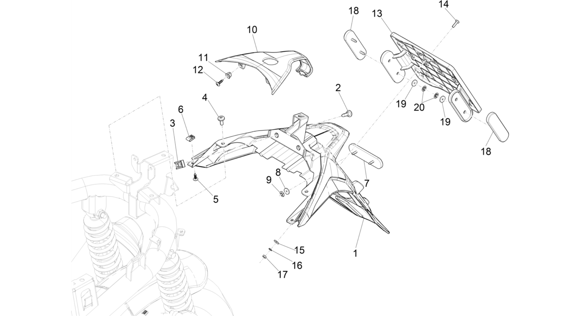 Rear cover - Splash guard