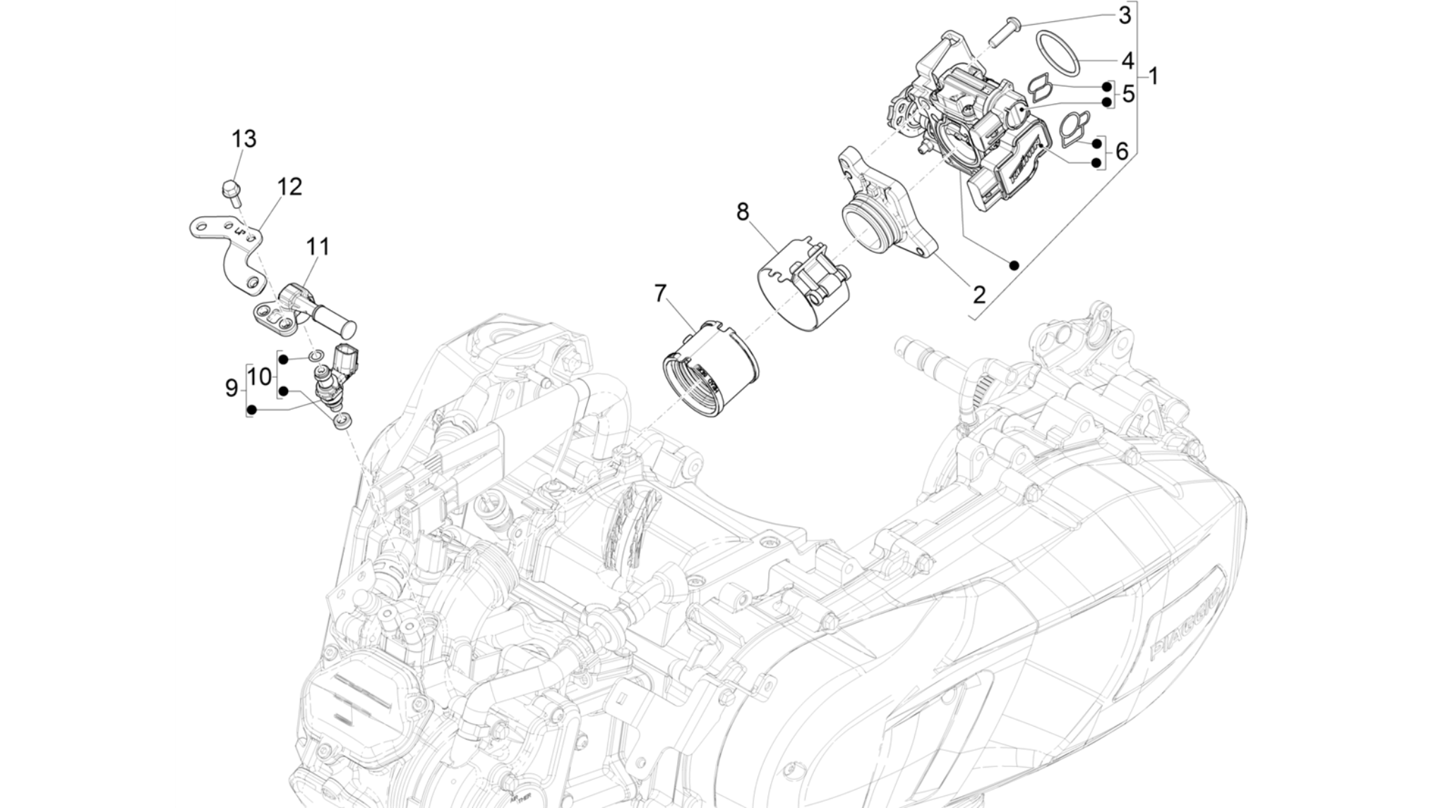 Throttle body - Injector - Induction joint