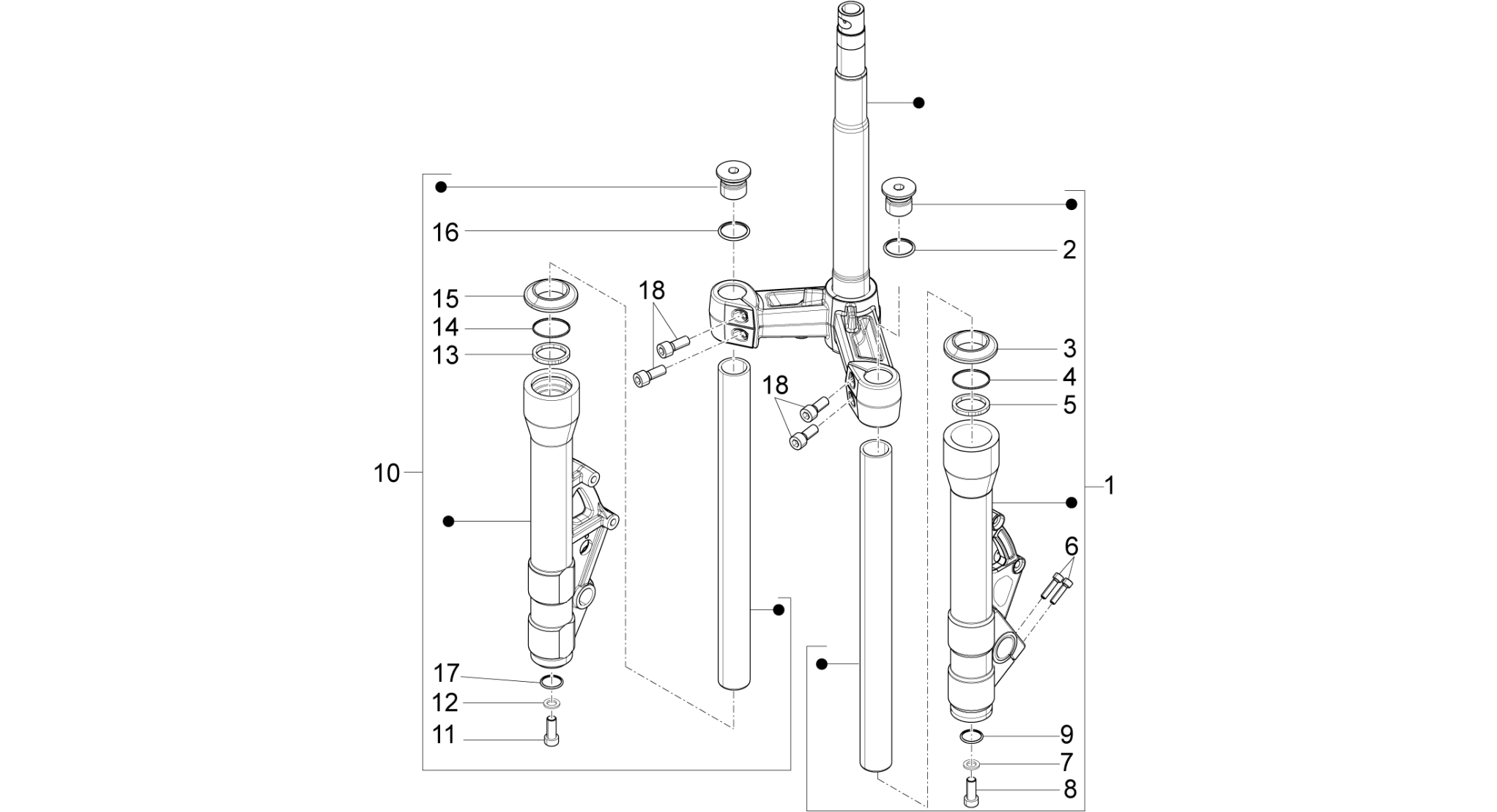 Fork's components (Kayaba)