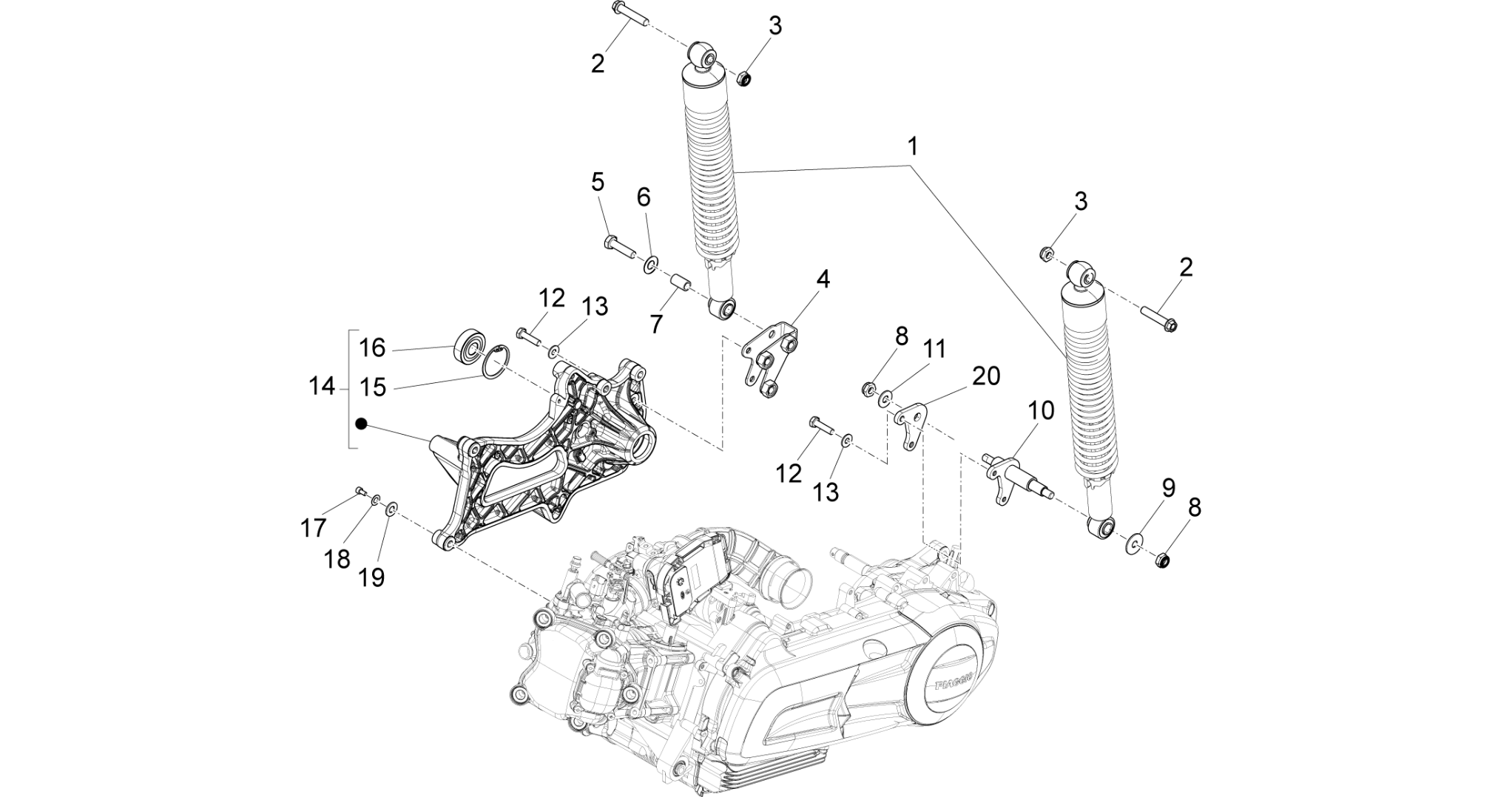 Rear suspension - Shock absorber/s
