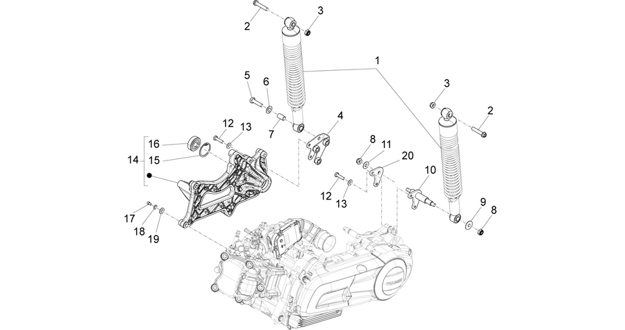 Rear suspension - Shock absorber/s