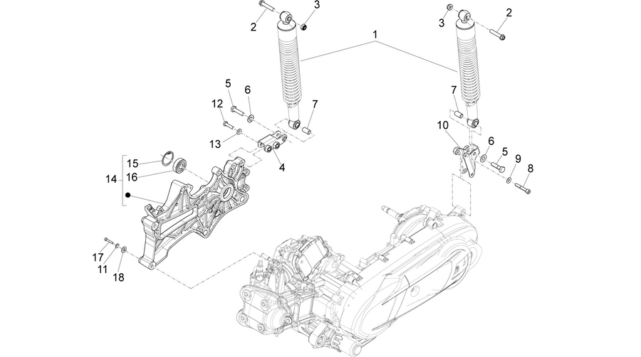Rear suspension - Shock absorber/s