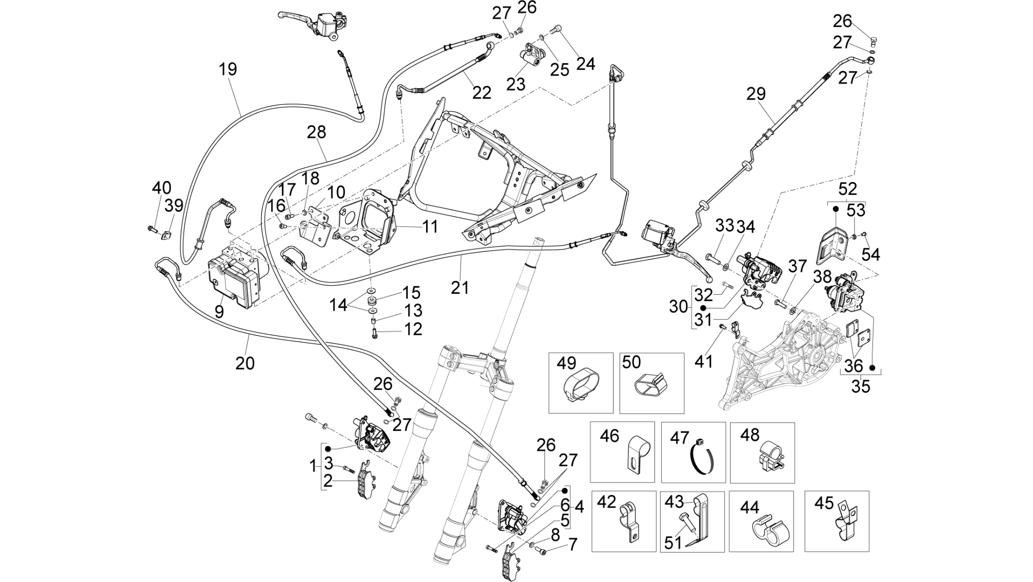 Brakes pipes - Calipers (ABS)