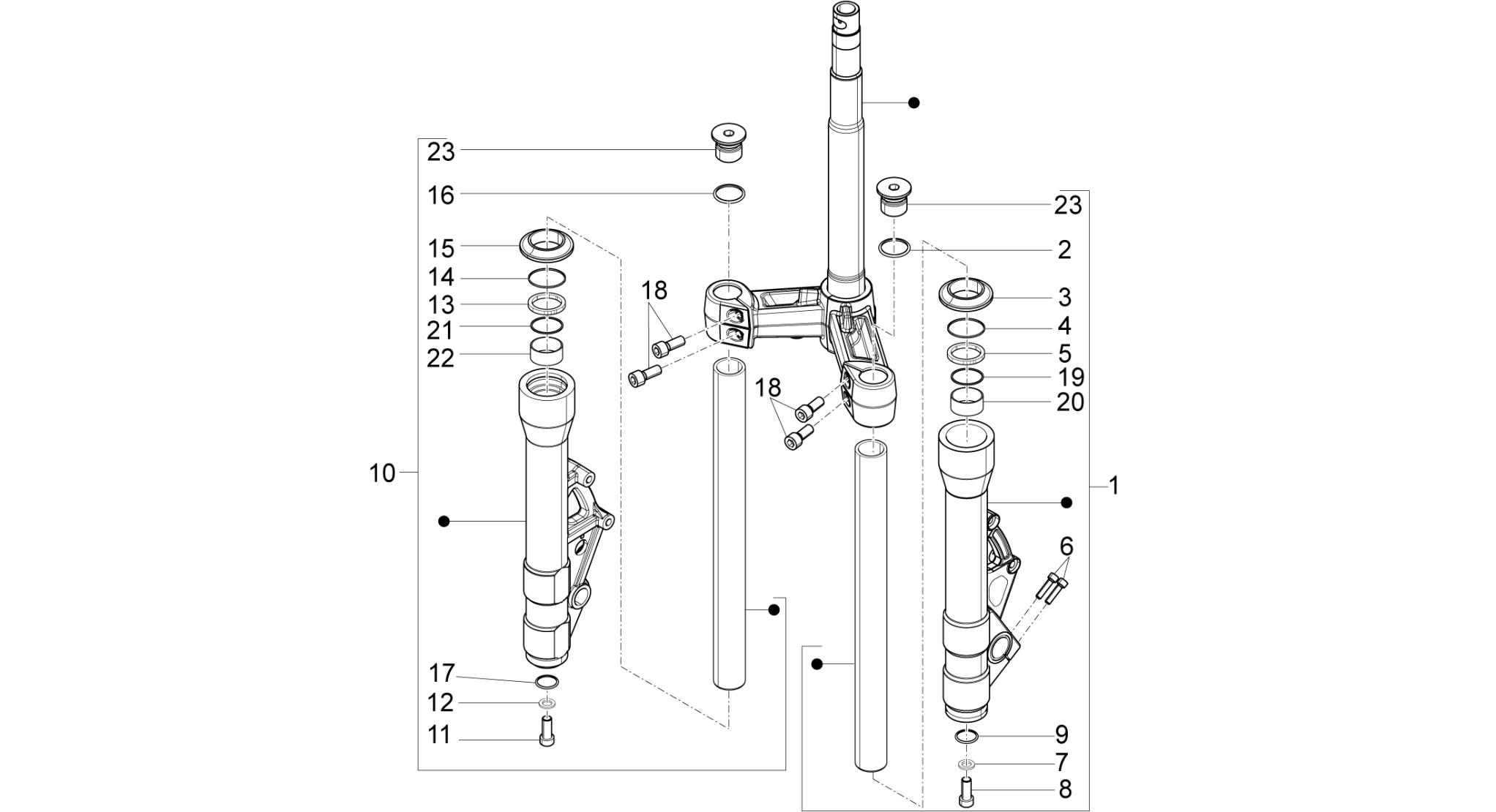 Fork's components (Kayaba)