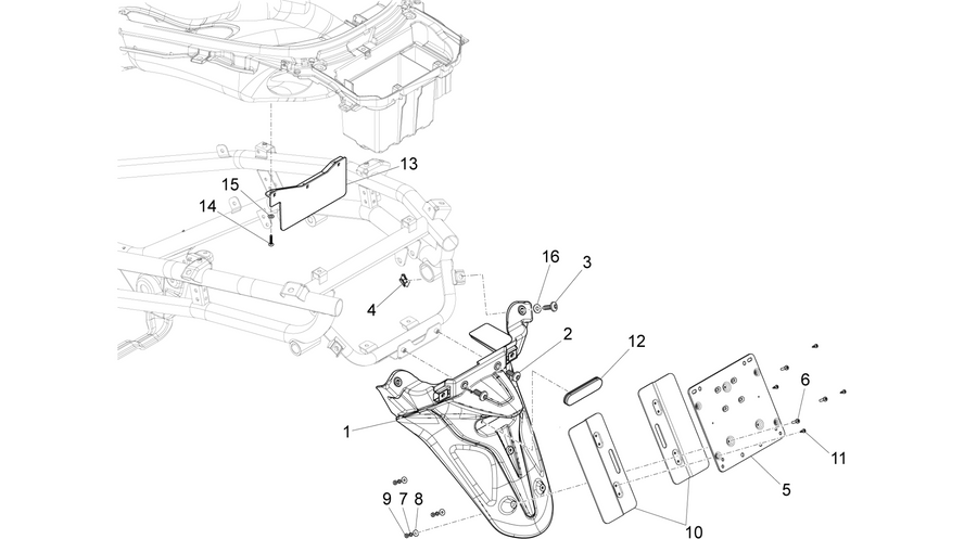Rear cover - Splash guard