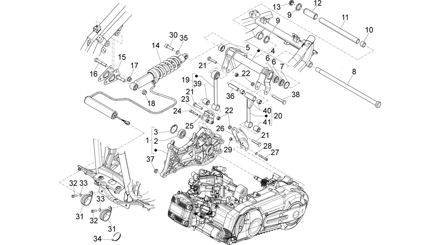 Rear suspension - Shock absorber/s