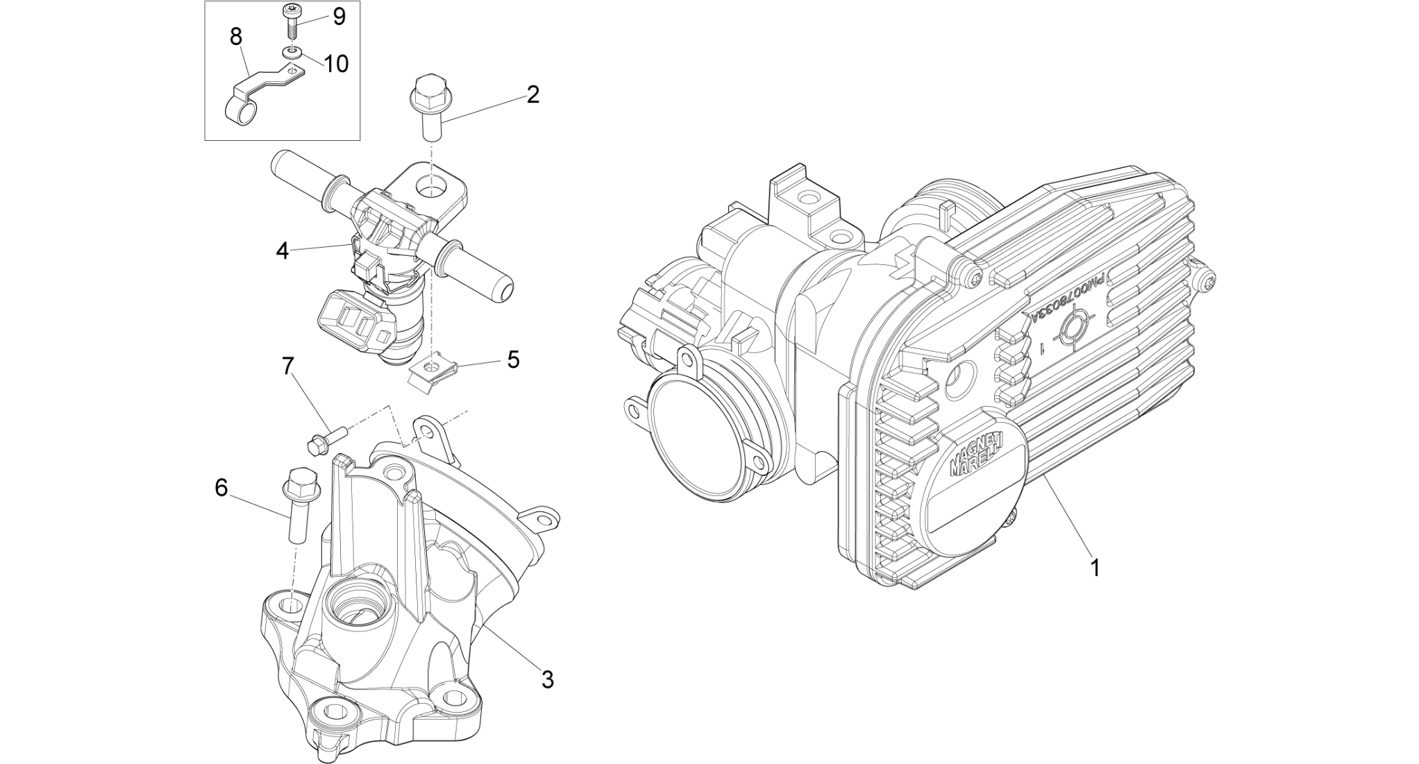 Throttle body - Injector - Induction joint
