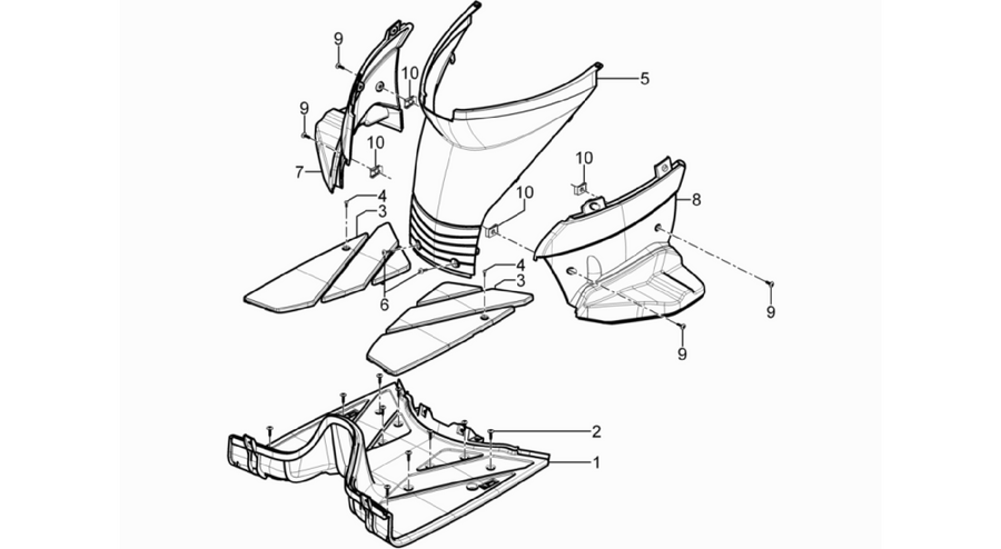 Central cover - Footrests